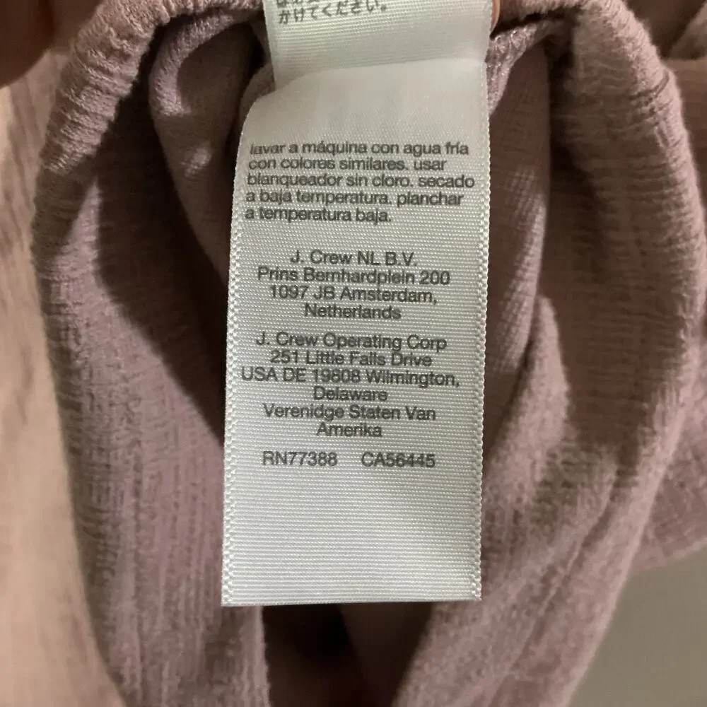 Madewell Mauve Textured Wrap Front Short Sleeve Dress Women’s Small Cotton Blend - Picture 3 of 11